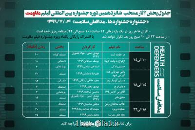 اعلام برنامه نمایش آنلاین آثار چهارمین روز جشنواره فیلم مقاومت